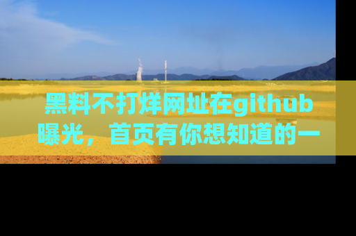 黑料不打烊网址在github曝光，首页有你想知道的一切幽默趣事，快来看看