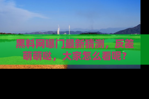 黑料网曝门最新猜测，反差萌萌哒，大家怎么看呢？