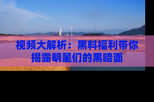 视频大解析：黑料福利带你揭露明星们的黑暗面