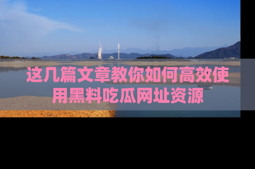 这几篇文章教你如何高效使用黑料吃瓜网址资源